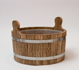 Шайка с пластиковой вставкой (состаренная), 6 л 