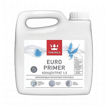 Грунтовка глубокого проникновения Tikkurila Euro Primer, 3 л