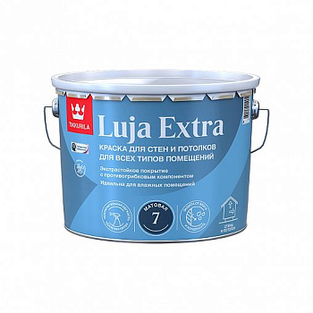Краска LUJA EXTRA 20 база А п/мат. для стен и потолков экстрастойкая 9л