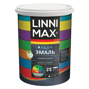 Эмаль акриловая LINIMAX Аква, универсальная (шелковиста-матовая) База 1, 2,5л