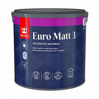 Краска EURO MATT 3 интерьерная база А 2,7л