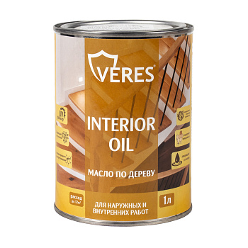 VERES МАСЛО INTERIOR д/внутр.работ, дуб, 1Л