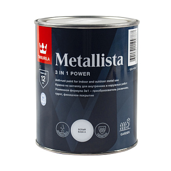 Краска по ржавчине 3в1 METALLISTA база А белая  0,8л 