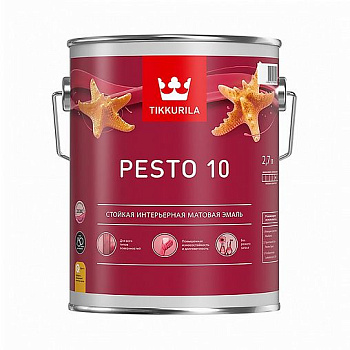 Эмаль PESTO 10 универсальная матовая База С 2,7л Тиккурила