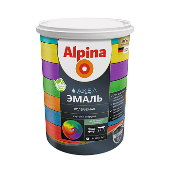 Эмаль акриловая Alpina Аква (шелковиста-матовая) База 1, 0,9 л.