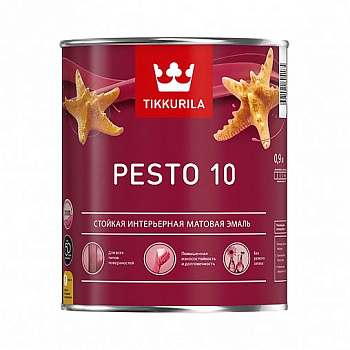 Эмаль PESTO 10 универсальная матовая База А 0,9л Тиккурила