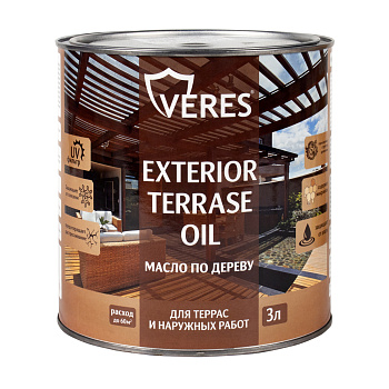 VERES МАСЛО EXTERIOR TERRASE д/наруж.работ , белый, 3Л