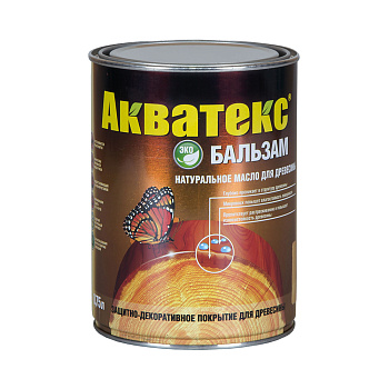 Натуральное масло для дерева Акватекс Бальзам,матовое, ТИК, 0,75 л.