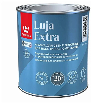 Краска LUJA EXTRA 20 база А п/мат. для стен и потолков экстрастойкая, 0,9л