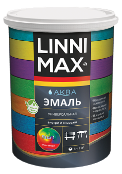 Эмаль акриловая LINIMAX Аква, универсальная (шелковиста-матовая) База 3, 2,35л