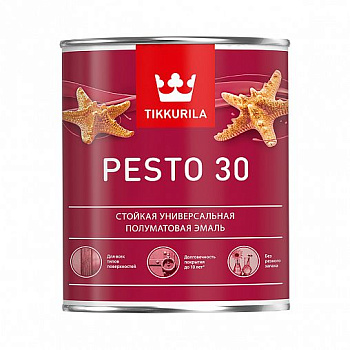 Эмаль PESTO 30 универсальная п/матовая База А 0,9л Тиккурила