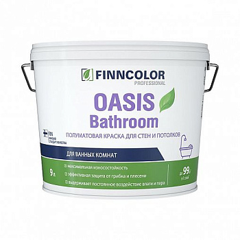 Краска для влажных помещений Oasis Bathroom  FINNCOLOR  база А 9л
