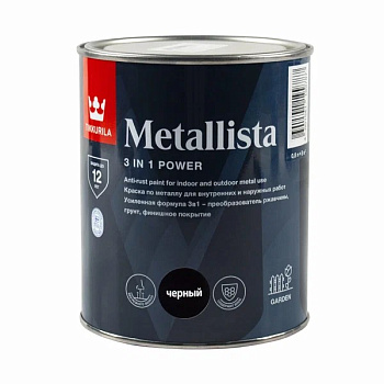 Краска по ржавчине 3в1 METALLISTA чёрная 0,8л 
